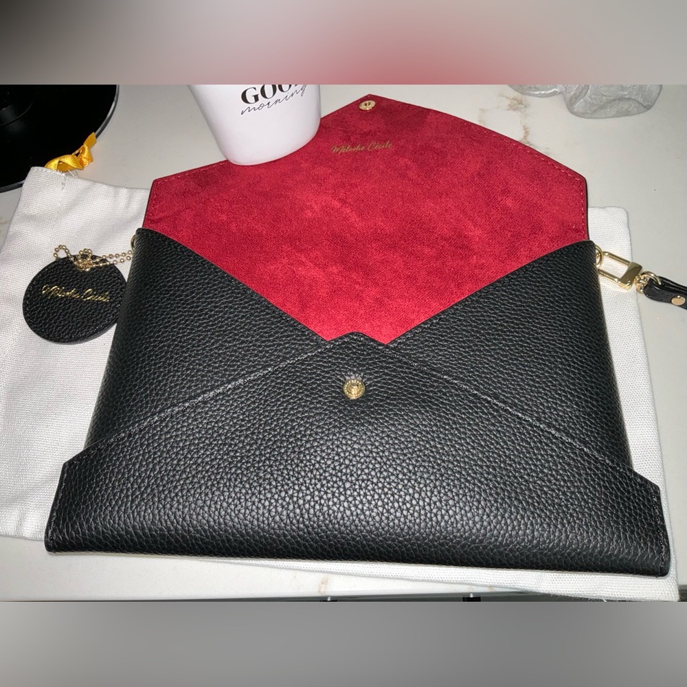 DUYP TOGO Leather-Envelope trip-Clutch Set (3) - BLACK - NEW - Picture 4 of 12